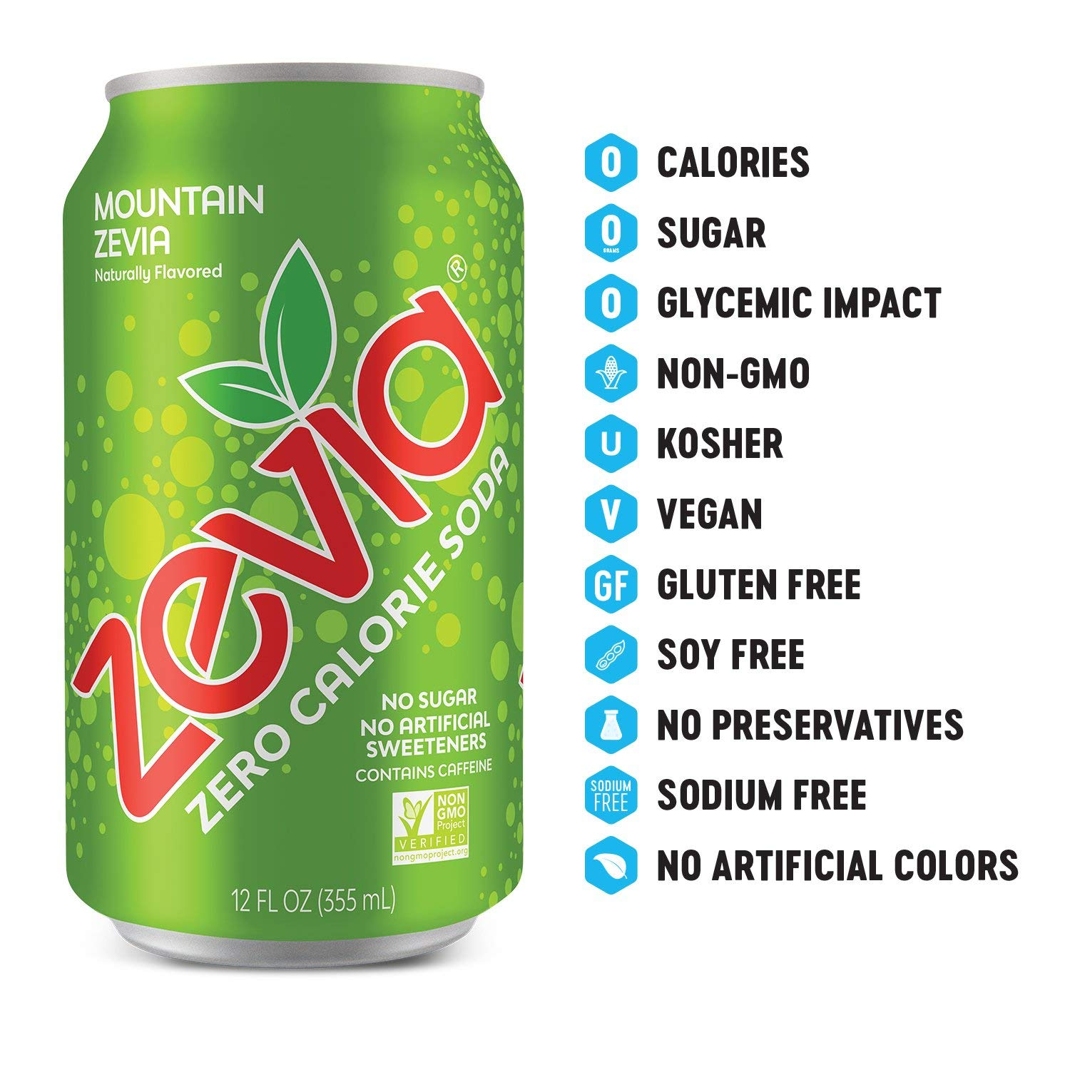 Zero Calorie Soda, Rainbow Variety Pack, 12 Ounce Cans (Pack of 24)