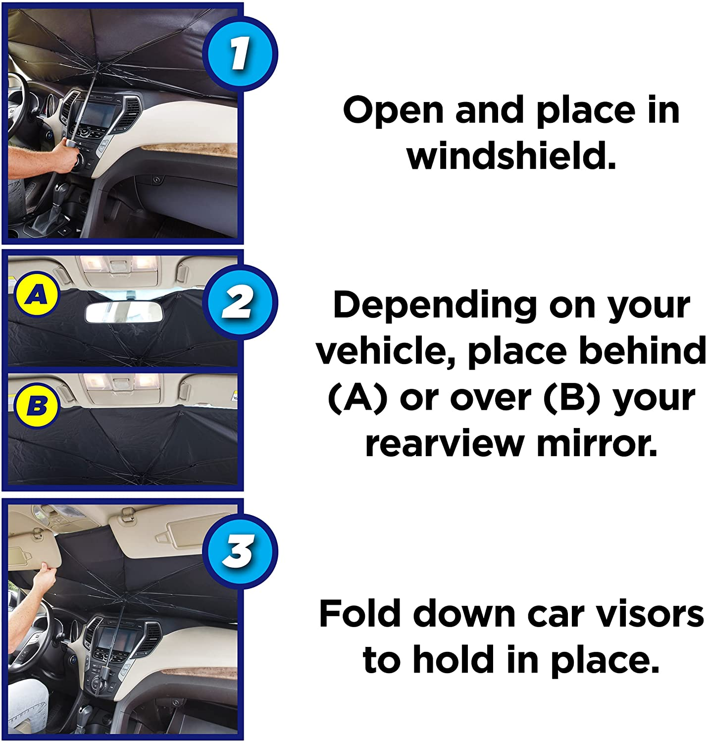 Brella Shield by Arctic Air, Car Windshield Sun Shade, One-Size (31X57), as Seen on TV