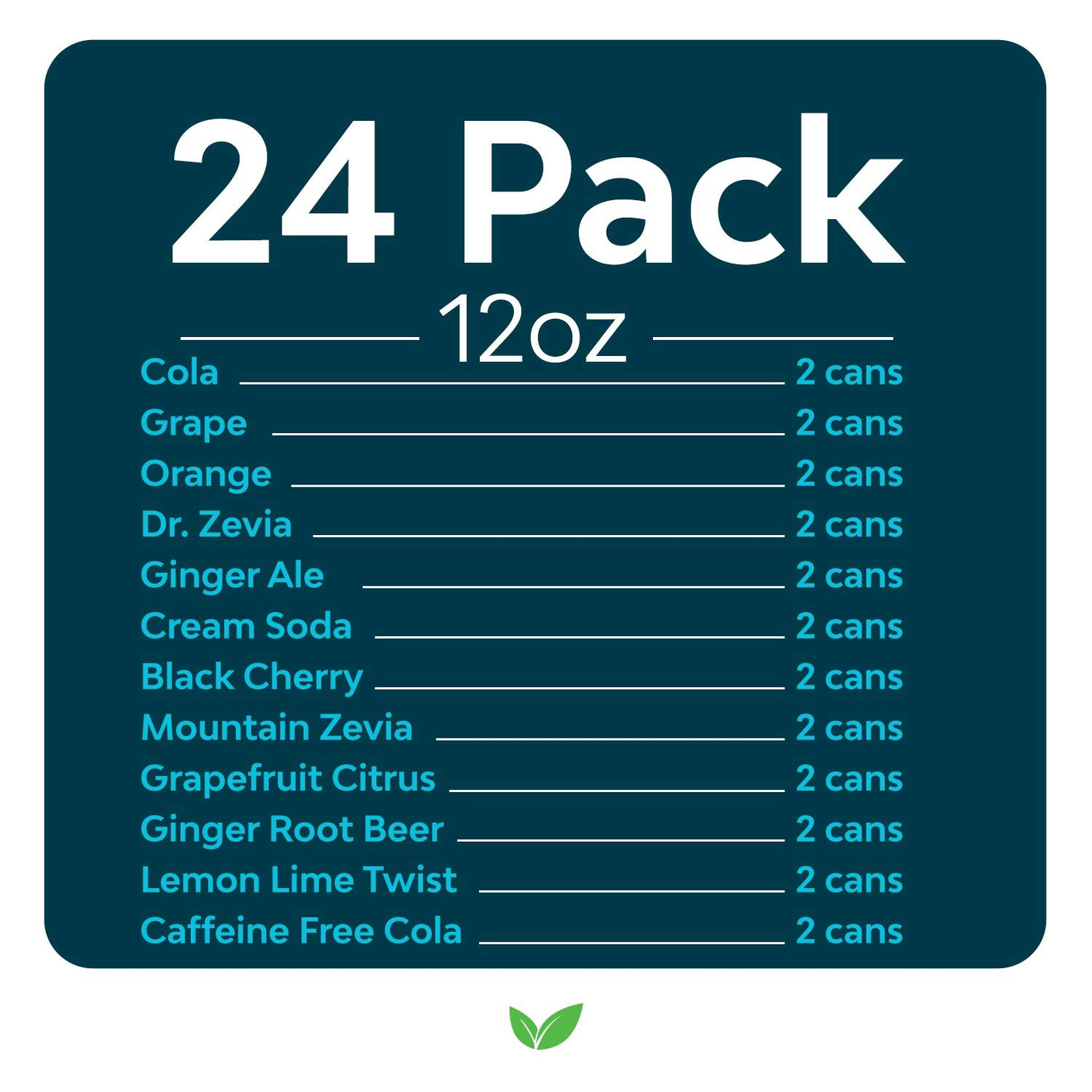 Zero Calorie Soda, Rainbow Variety Pack, 12 Ounce Cans (Pack of 24)