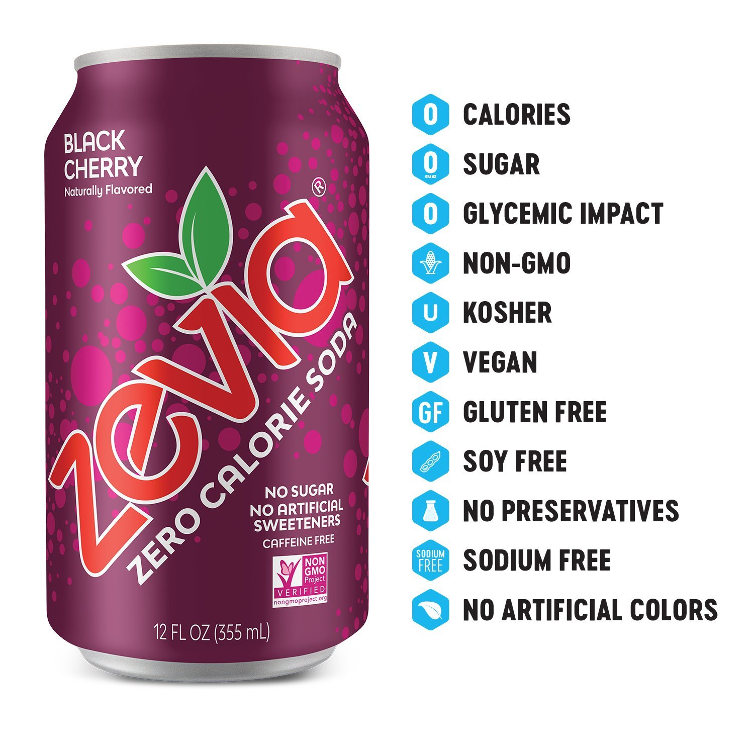 Zero Calorie Soda, Rainbow Variety Pack, 12 Ounce Cans (Pack of 24)