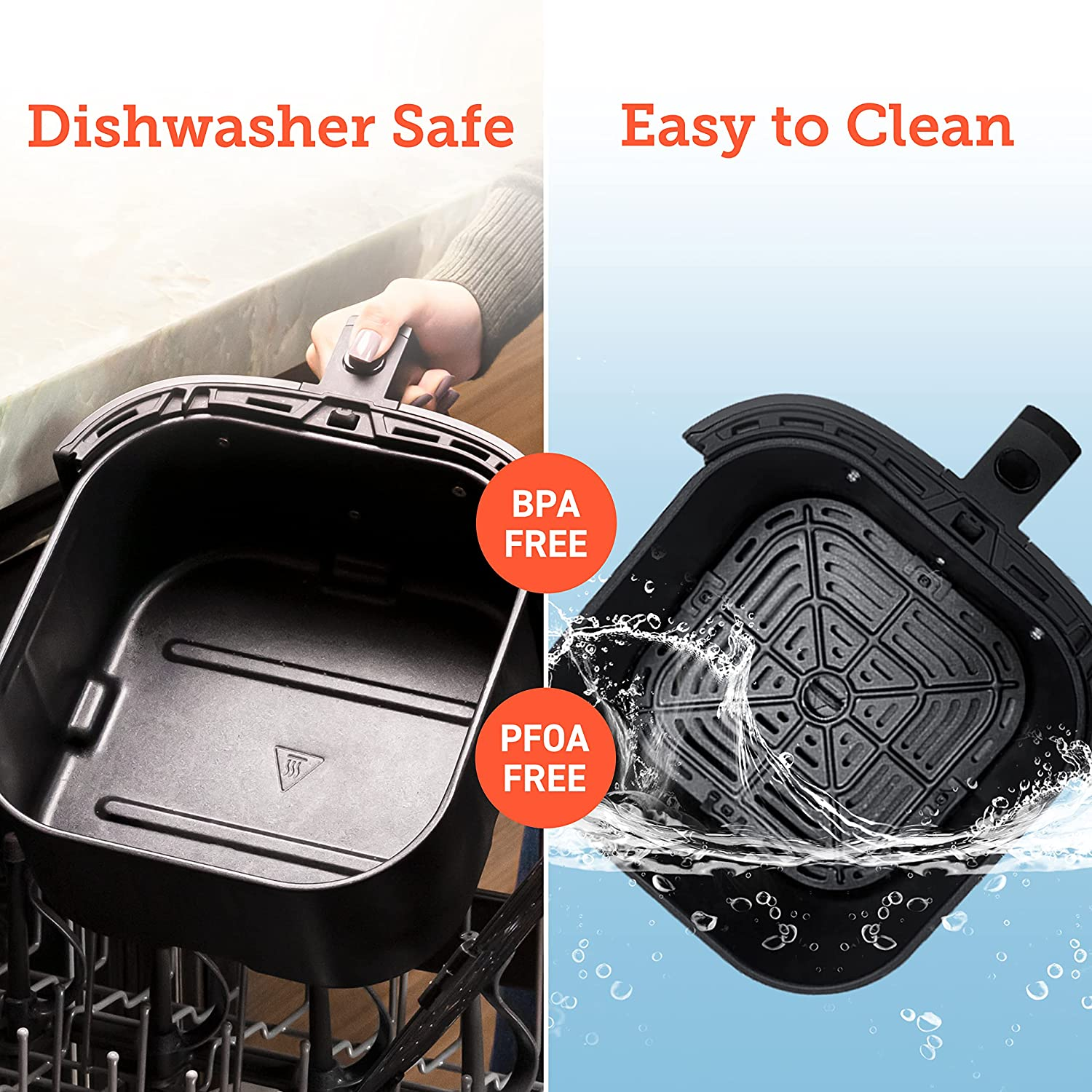 Air Fryer, 5 QT, 9-In-1 Airfryer Compact Oilless Small Oven, Dishwasher-Safe, 450℉ Freidora De Aire, 30 Exclusive Recipes, Tempered Glass Display, Nonstick Basket, Quiet, Fit for 2-4 People