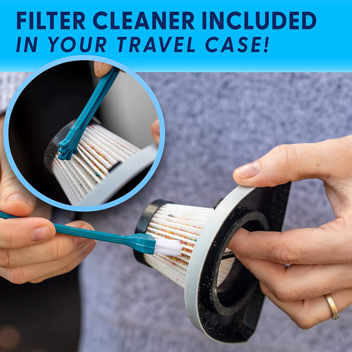 Car Vacuum Cleaner - Portable, High Power, Mini Handheld Vacuum W/ 3 Attachments, 16 Ft Cord & Bag - 12V, Small Auto Accessories Kit for Interior Detailing - Black