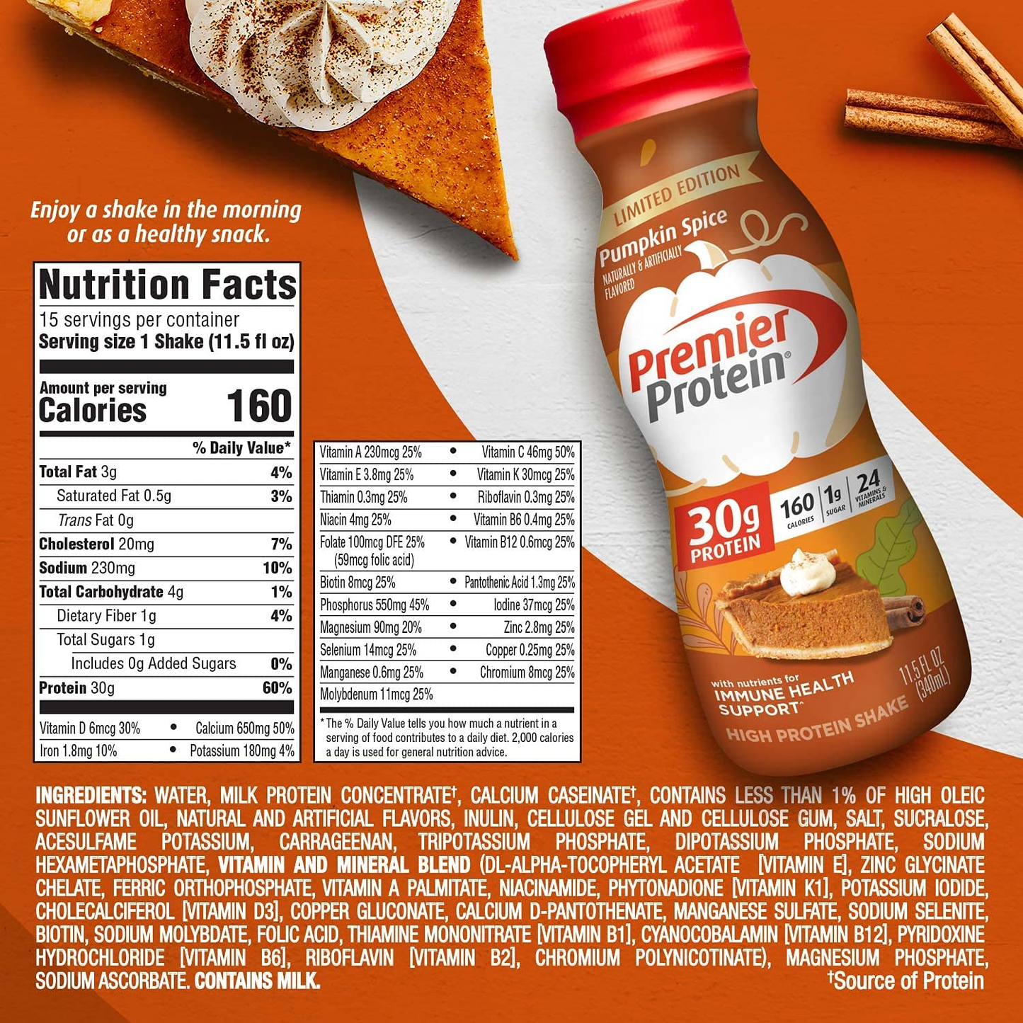 Premier Protein Shake  Pumpkin Spice 11.5 fl oz each 12 pack