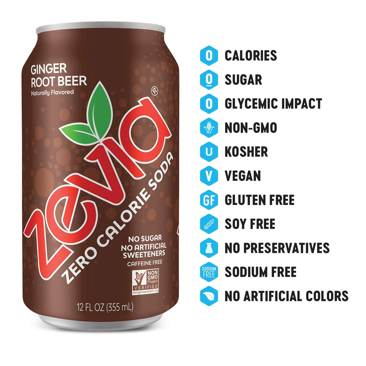 Zero Calorie Soda, Rainbow Variety Pack, 12 Ounce Cans (Pack of 24)