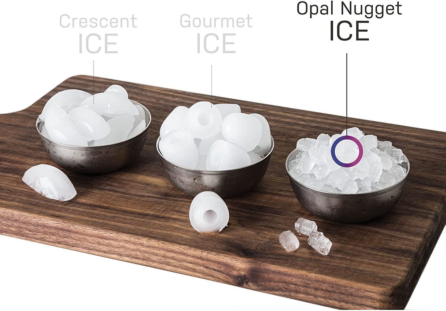 Profile Opal | Countertop Nugt Ice Maker with Side Tank | Portable Ice Machine with Bluetooth Connectivity | Smart Home Kitchen Essentials | Stainless Steel Finish | up to 24 Lbs. of Ice per Day