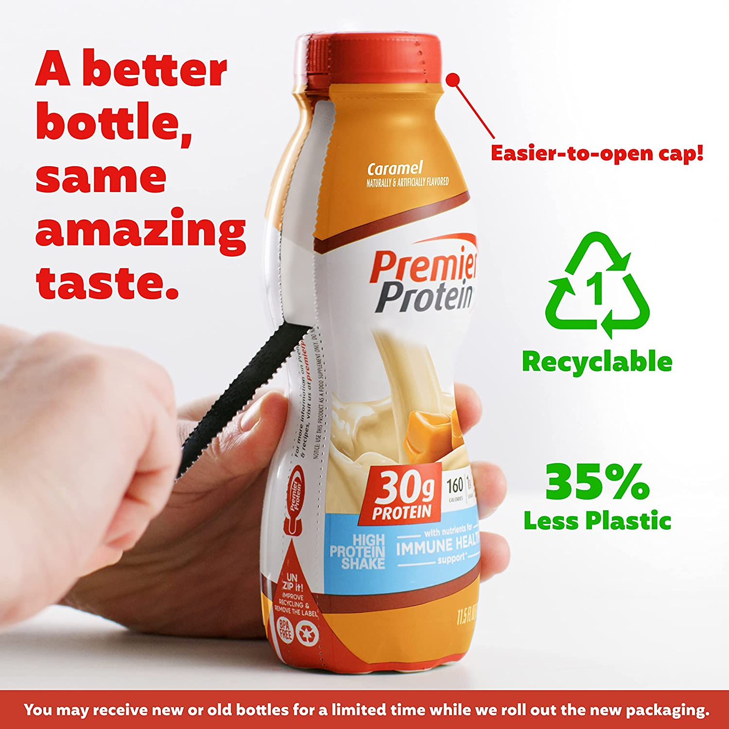 Premier Protein Shake, Caramel, 30g Protein, 1g Sugar, 24 Vitamins & Minerals, Nutrients to Support Immune Health, 11.5 Fl Oz, Pack of 12