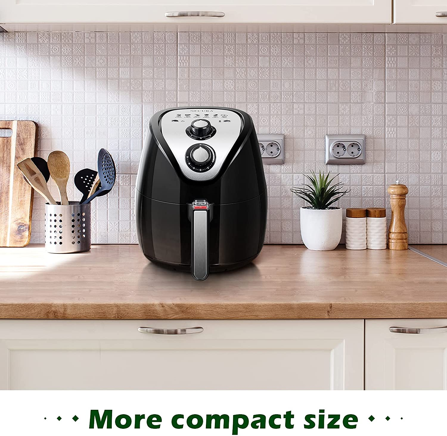 Air Fryer 3.4Qt / 3.2L 1500-Watt Electric Hot XL Air Fryers Oven Oil Free Nonstick Cooker With/Recipes for Frying, Roasting, Grilling, Baking