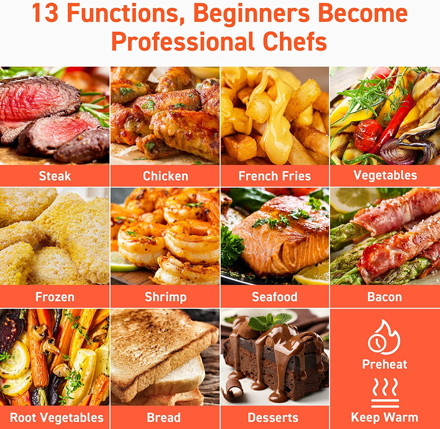 Air Fryer Oven Combo 5.8QT Max Xl Large Cooker (Cookbook with 100 Recipes), One-Touch Screen with 11 Precise Presets and Shake Reminder, Nonstick and Dishwasher-Safe Square Design Basket, Black