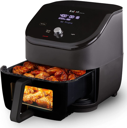 Instant Vortex plus 6 Quart 6-In 1 Air Fryer with Clearcook™ Easy View Windows and Evencrisp™ Technology, Air Fry, Roast, Broil, Bake, Reheat, Dehydrate, 1700W, Black