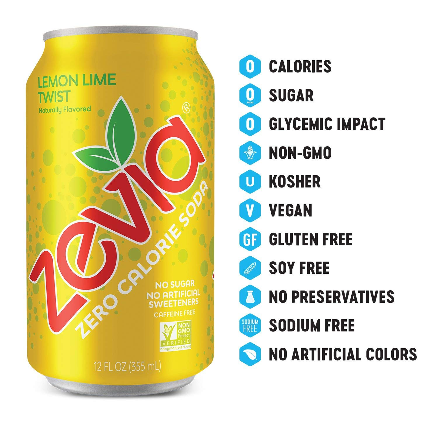 Zero Calorie Soda, Rainbow Variety Pack, 12 Ounce Cans (Pack of 24)