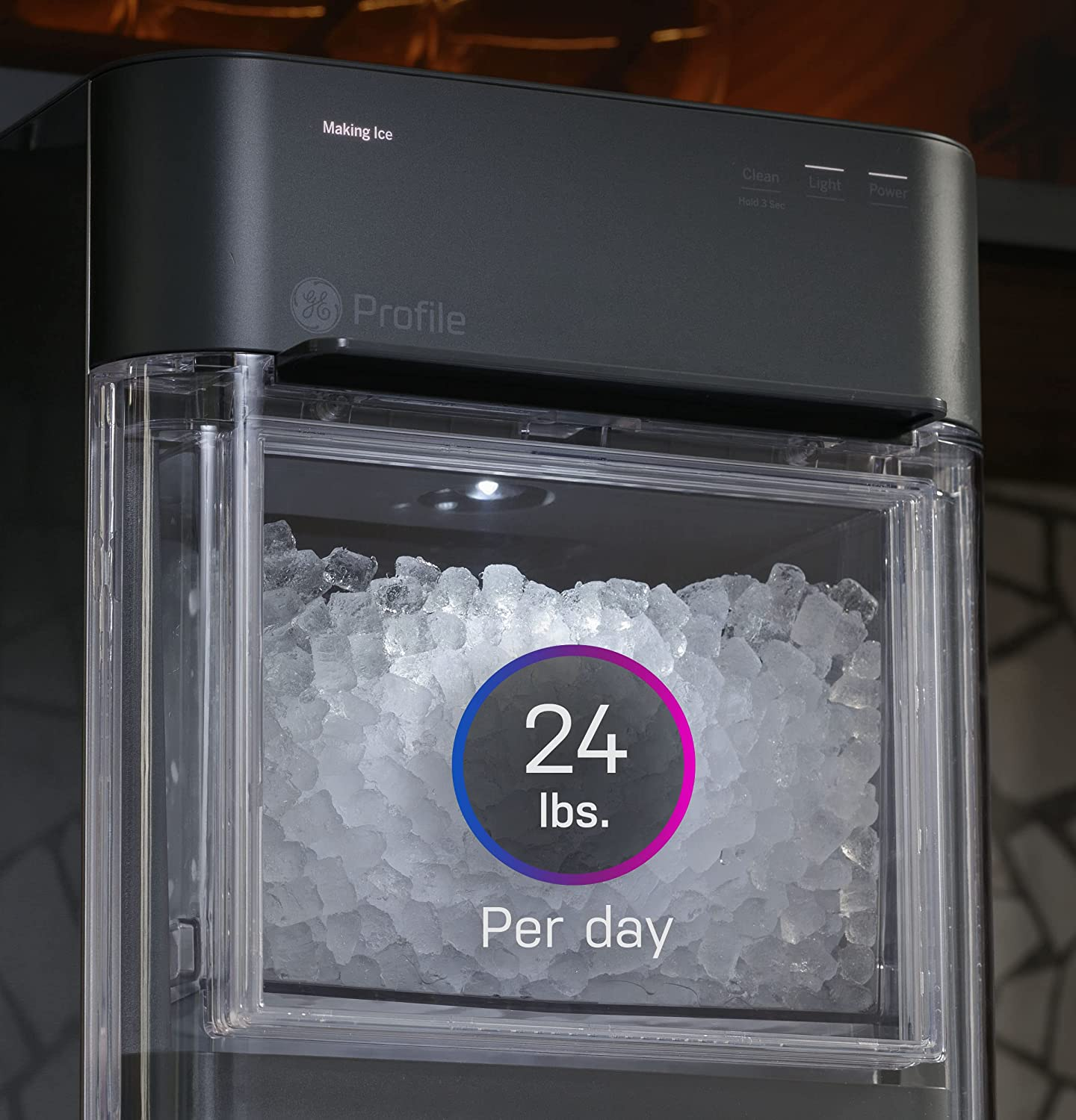 Profile Opal 2.0 | Countertop Nugt Ice Maker | Ice Machine with Wifi Connectivity | Smart Home Kitchen Essentials | Black Stainless