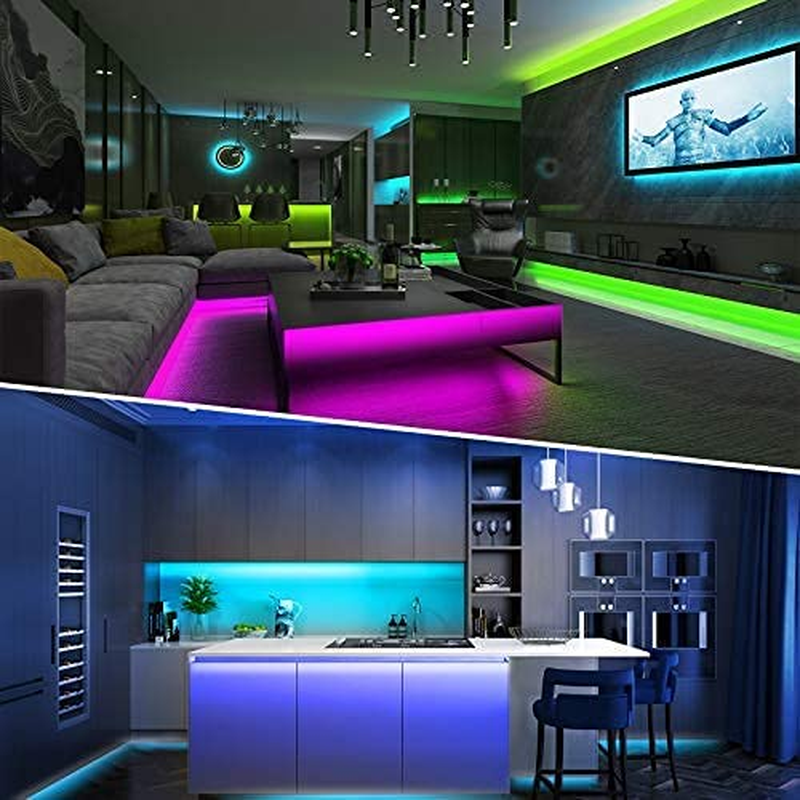 LED Strip Lights,Tenmiro 32.8FT LED Music Sync Color Changing Lights with 40Keys Music Remote Controller and 12V5Apower Supply, RGB SMD5050 300 Led Lights for Room, Bedroom, TV, Party