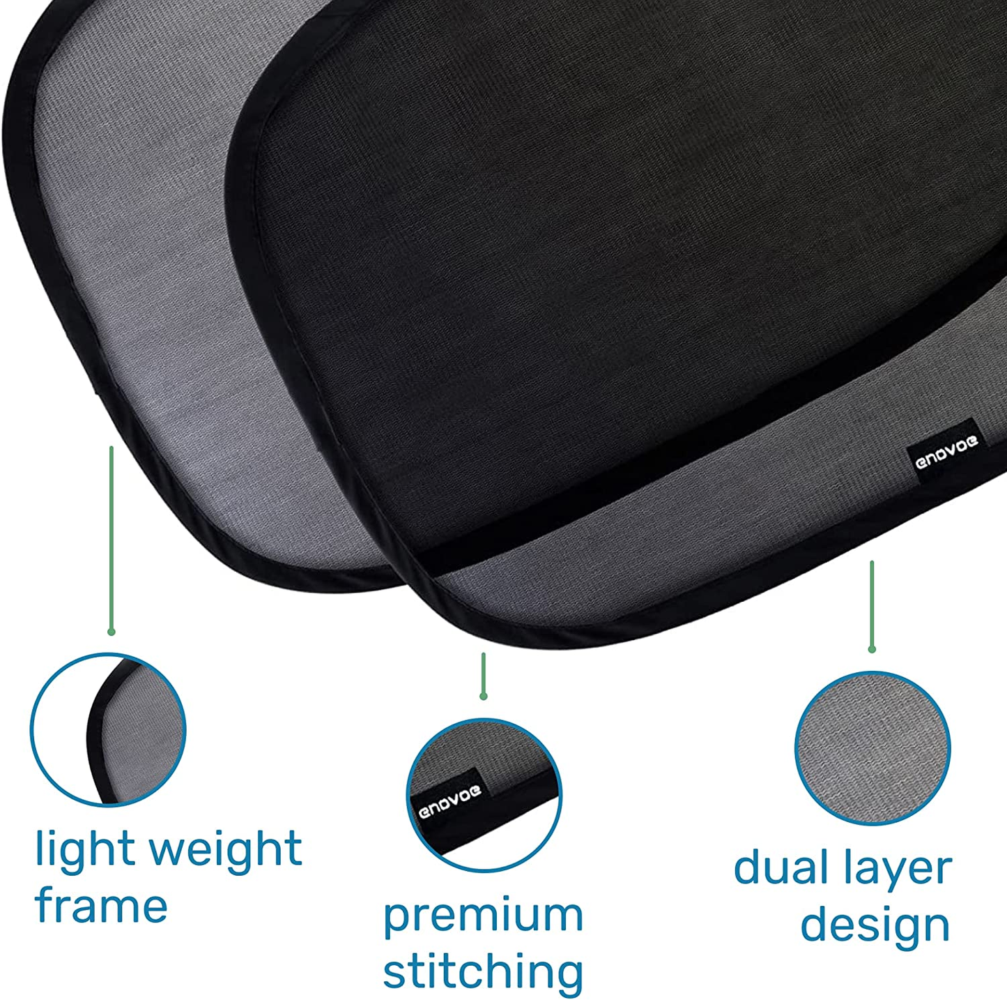 Car Window Shade - (2 Pack) - 21"X14" Premium Cling Sunshade for Car Windows - Sun, Glare and UV Rays Protection for Your Child - Baby Side Window Car Sun Shades