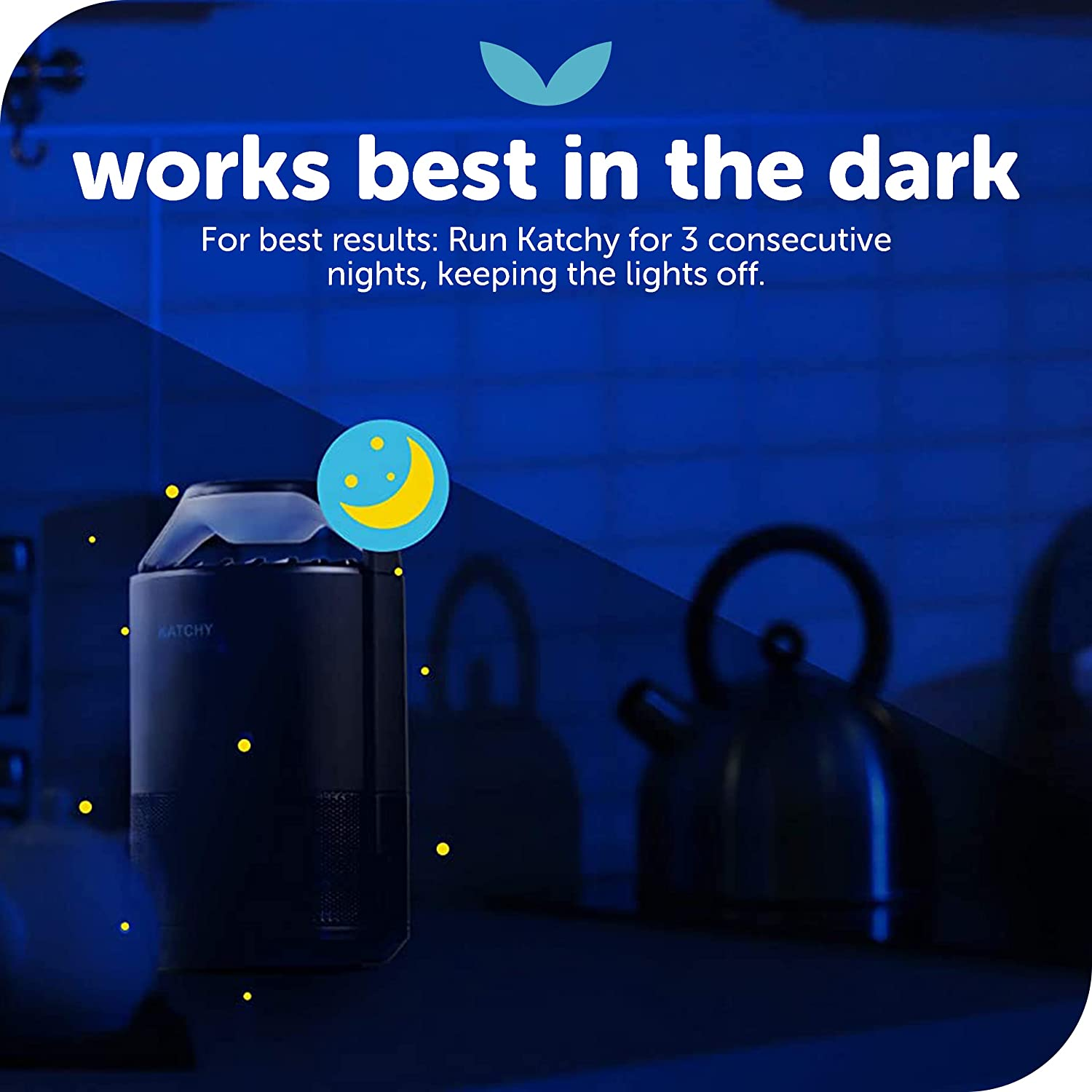 Indoor Insect Trap - Catcher & Killer for Mosquito, Gnat, Moth, Fruit Flies - Non-Zapper Traps for Buzz-Free Home - Catch Flying Insect Indoors with Suction, Bug Light & Sticky Glue (Black)