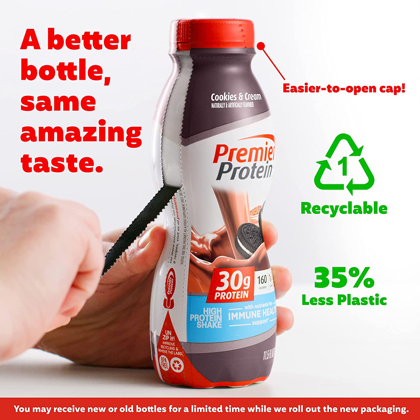 Premier Protein Shake, Cookies & Cream, 30G Protein, 1G Sugar, 24 Vitamins & Minerals, Nutrients to Support Immune Health 11.5 Fl Oz, 12 Pack