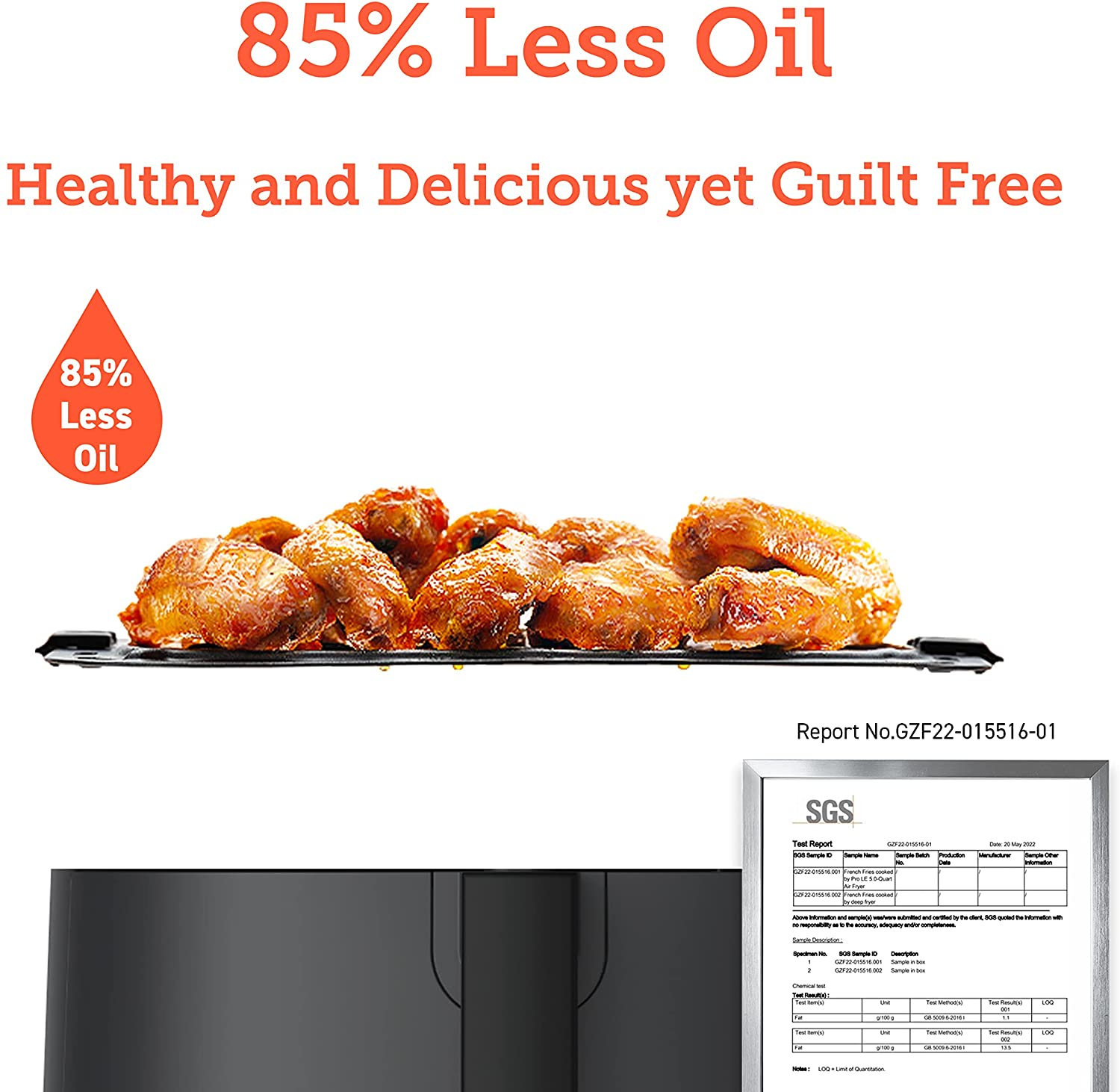 Air Fryer, 5 QT, 9-In-1 Airfryer Compact Oilless Small Oven, Dishwasher-Safe, 450℉ Freidora De Aire, 30 Exclusive Recipes, Tempered Glass Display, Nonstick Basket, Quiet, Fit for 2-4 People