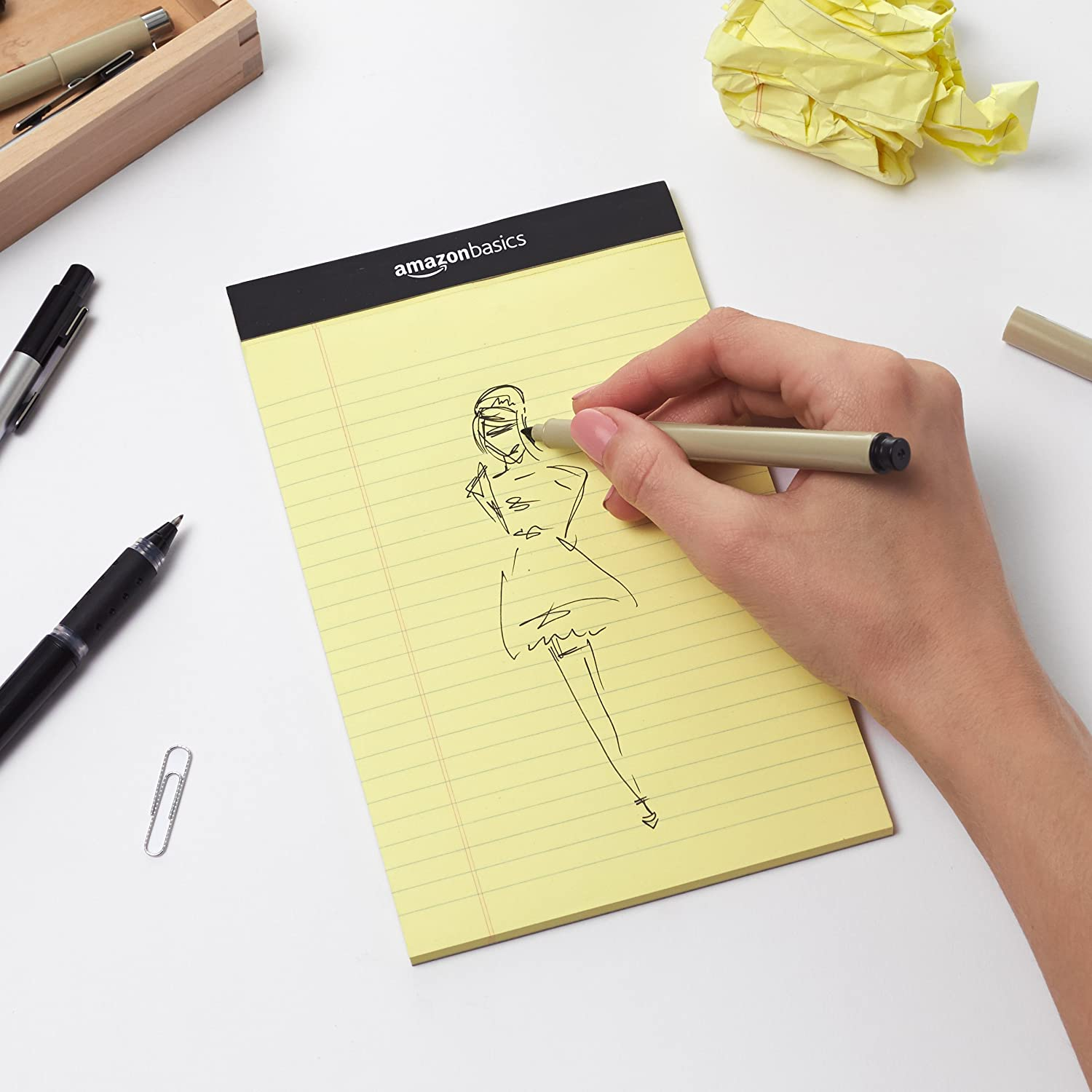 Narrow Ruled 5 X 8-Inch Lined Writing Note Pads - 12-Pack (50-Sheet Pads), Canary