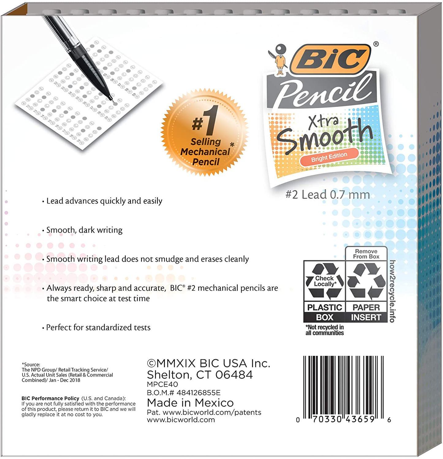 Xtra Smooth Mechanical Pencils with Erasers, Medium Point (0.7Mm), 40-Count Pack, Bulk Mechanical Pencils for School or Office Supplies