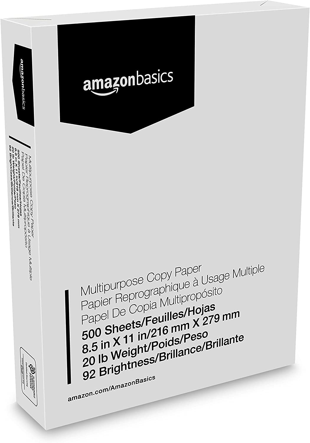 Multipurpose Copy Printer Paper, 8.5 X 11 Inch 20Lb Paper - 1 Ream (500 Sheets), 92 GE Bright White