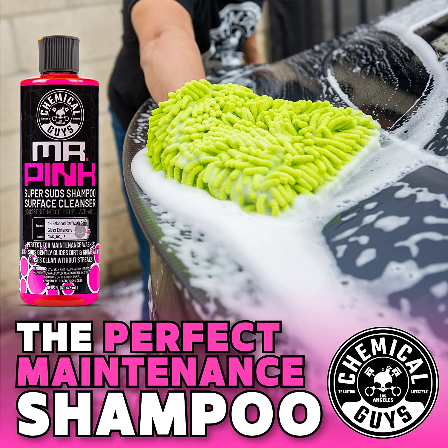 CWS_402_16 Mr. Pink Foaming Car Wash Soap (Works with Foam Cannons, Foam Guns or Bucket Washes) Safe for Cars, Trucks, Motorcycles, Rvs & More, 16 Fl Oz, Candy Scent