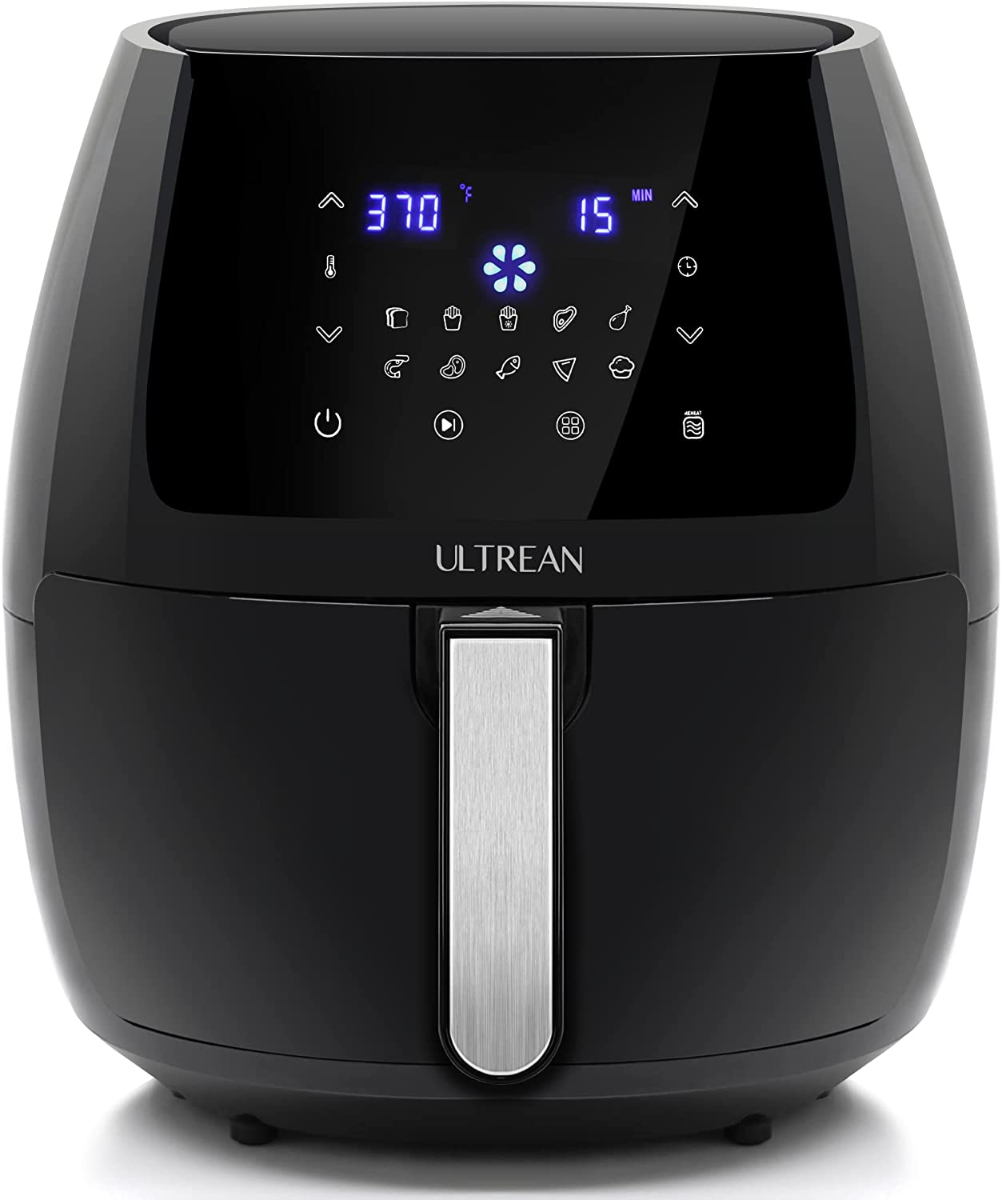5.8 Quart Air Fryer, Electric Hot Air Fryers Oilless Cooker with 10 Presets, Digital LCD Touch Screen, Nonstick Basket, 1700W, UL Listed (Black)