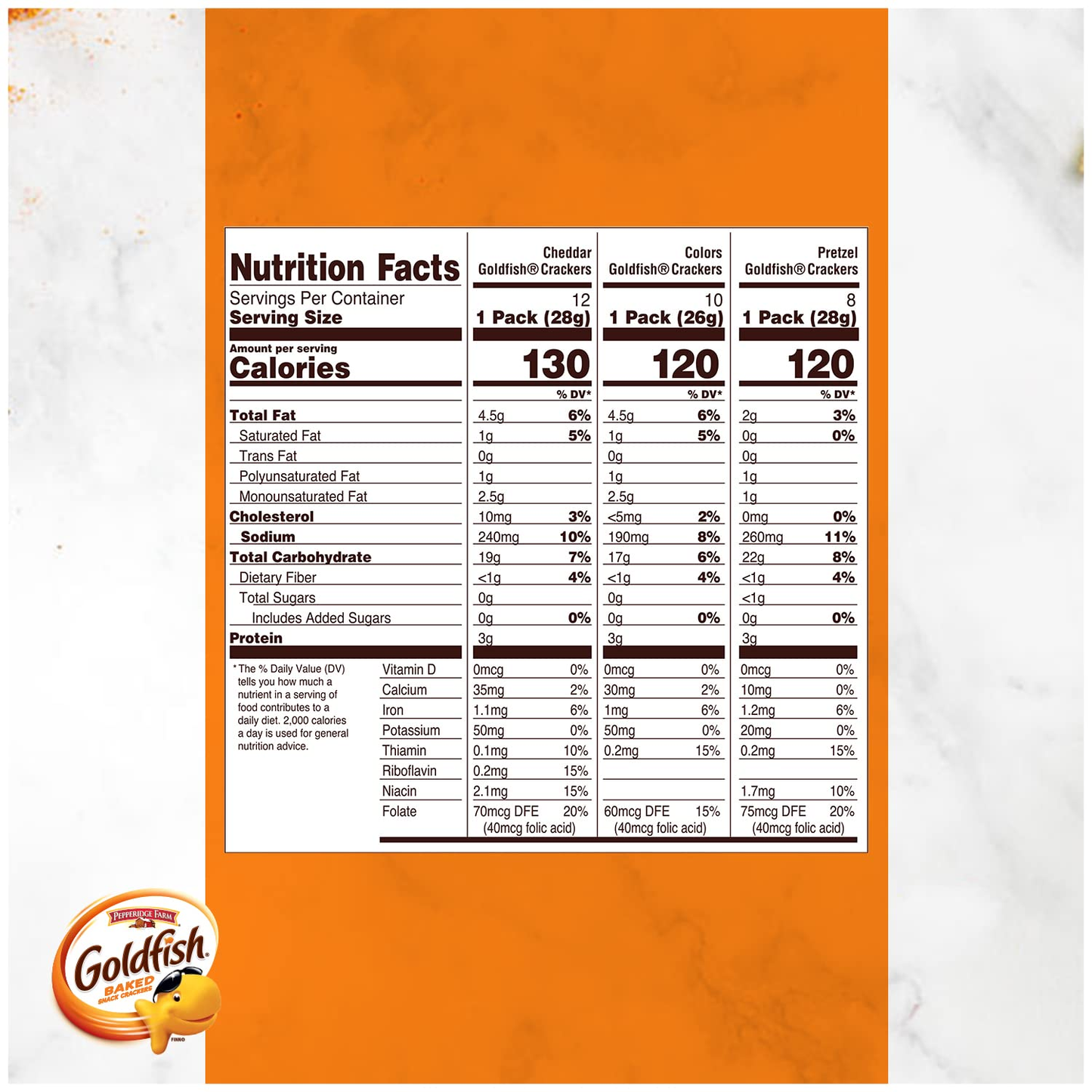 Goldfish Crackers Big Smiles with Cheddar, Colors, and Pretzel Crackers, Snack Packs, 30 CT Variety Pack Box