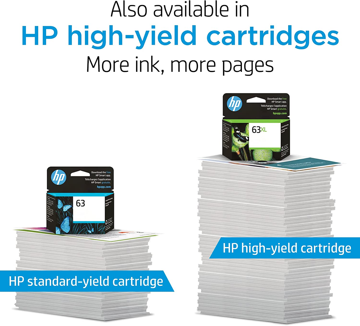 Original  63XL Black High-Yield Ink Cartridge | Works with  Deskjet 1112, 2130, 3630 Series;  ENVY 4510, 4520 Series;  Officejet 3830, 4650, 5200 Series | Eligible for Instant Ink | F6U64AN