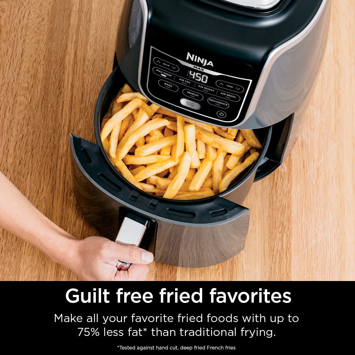 AF161 Max XL Air Fryer That Cooks, Crisps, Roasts, Bakes, Reheats and Dehydrates, with 5.5 Quart Capacity, and a High Gloss Finish, Grey