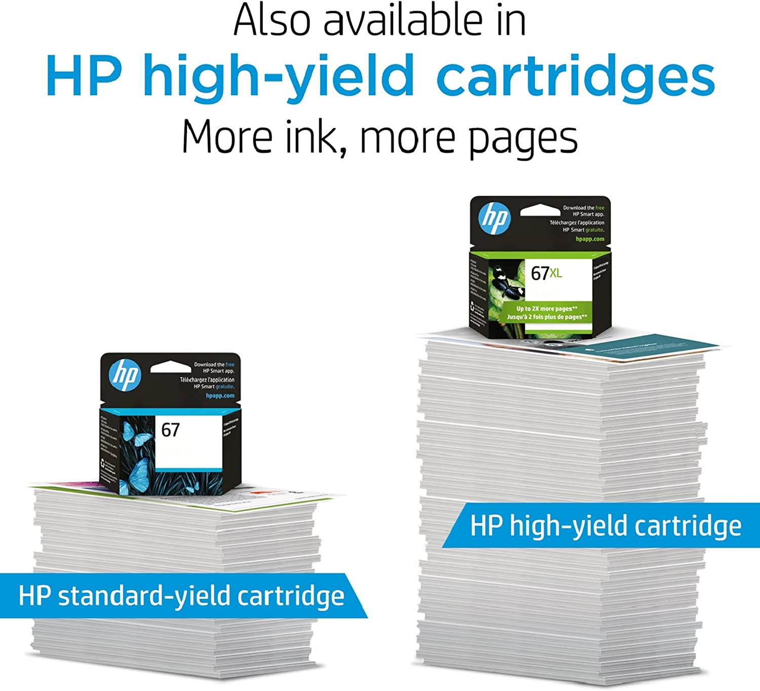 Original  67 Black/Tri-Color Ink Cartridges (2-Pack) | Works with  Deskjet 1255, 2700, 4100 Series,  ENVY 6000, 6400 Series | Eligible for Instant Ink | 3YP29AN