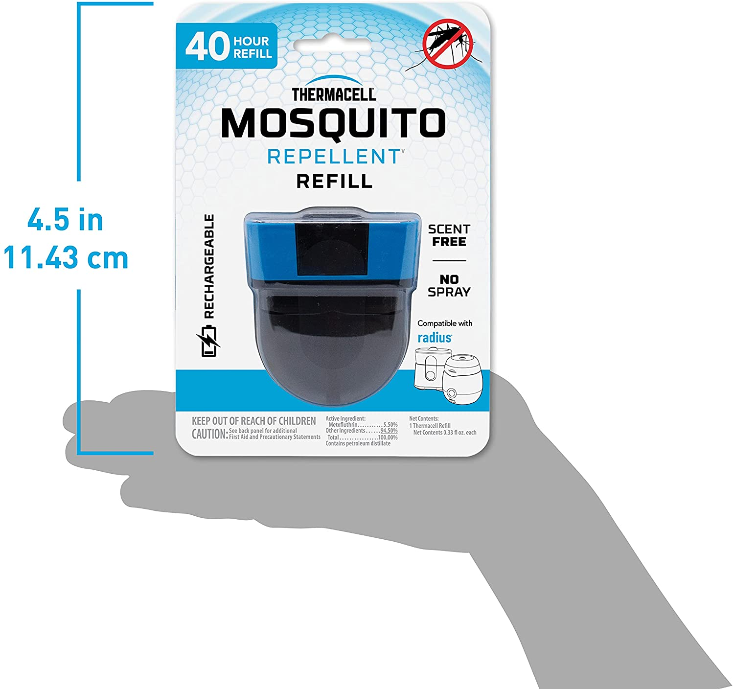 Thermacell Rechargeable Mosquito Repellent Refills; Advanced Formula Provides Protection Zone; Compatible with Thermacell E-Series & Radius Only; Highly Effective Mosquito Repellent