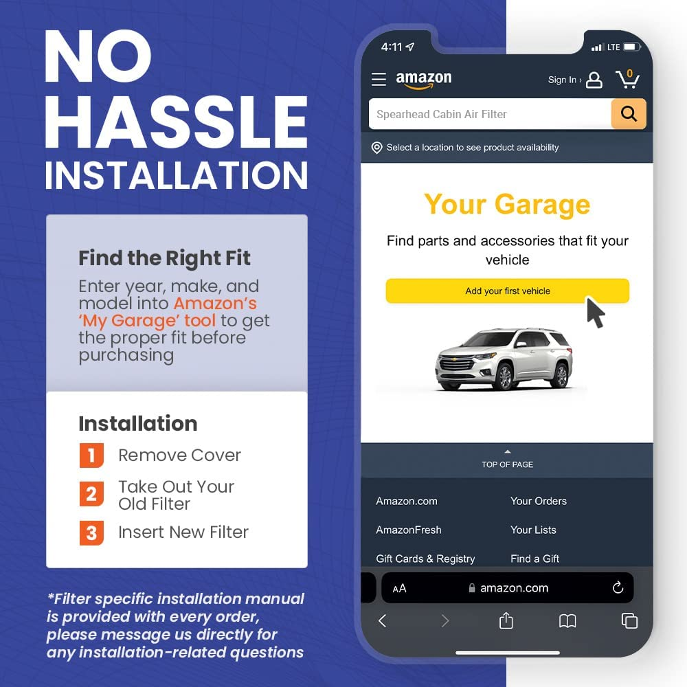 Premium Breathe Easy Cabin Filter, up to 25% Longer Life W/Activated Carbon (BE-819)