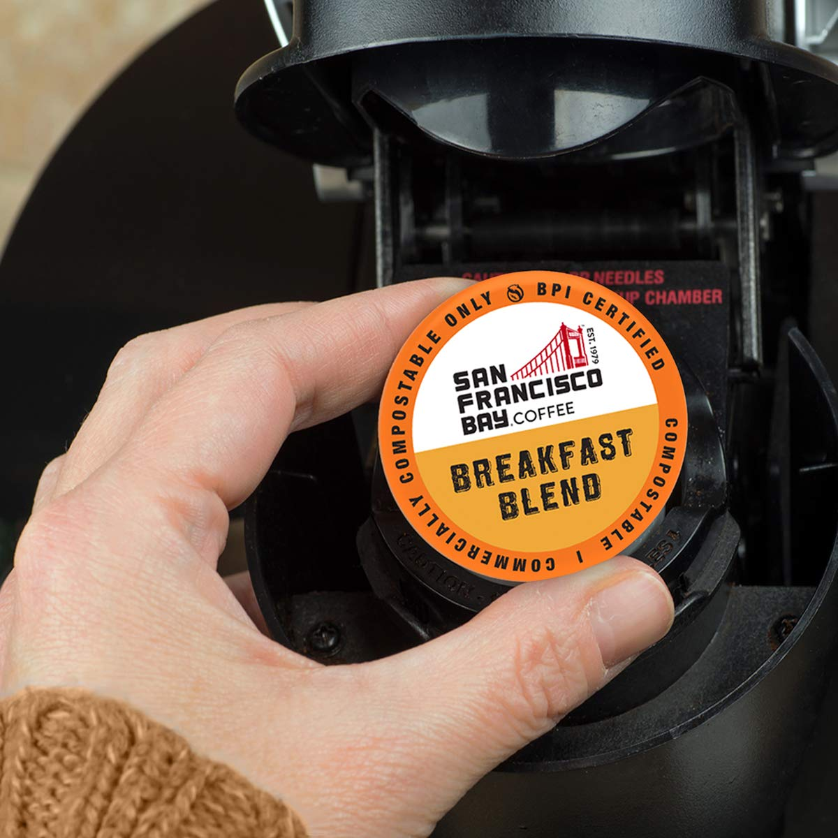 SF Bay Coffee Breakfast Blend 12 Ct Medium Roast Compostable Coffee Pods, K Cup Compatible Including Keurig 2.0