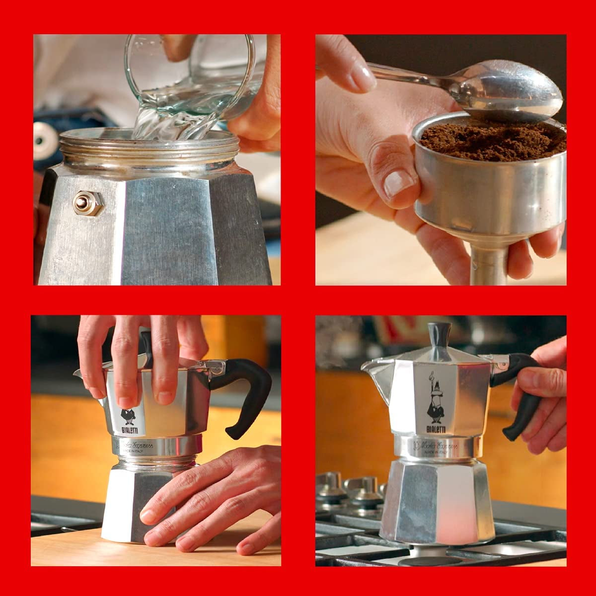 - Moka Express: Iconic Stovetop Espresso Maker, Makes Real Italian Coffee, Moka Pot 1 Cup (2 Oz - 60 Ml), Aluminium, Silver