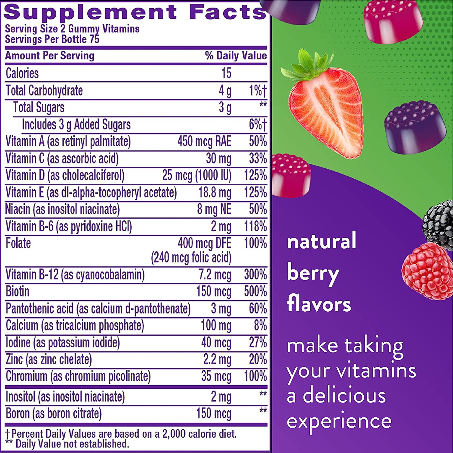 Womens Multivitamin Gummies, Berry Flavored Daily Vitamins for Women with Vitamins A, C, D, E, B-6 and B-12, America’S Number 1 Gummy Vitamin Brand, 75 Days Supply, 150 Count