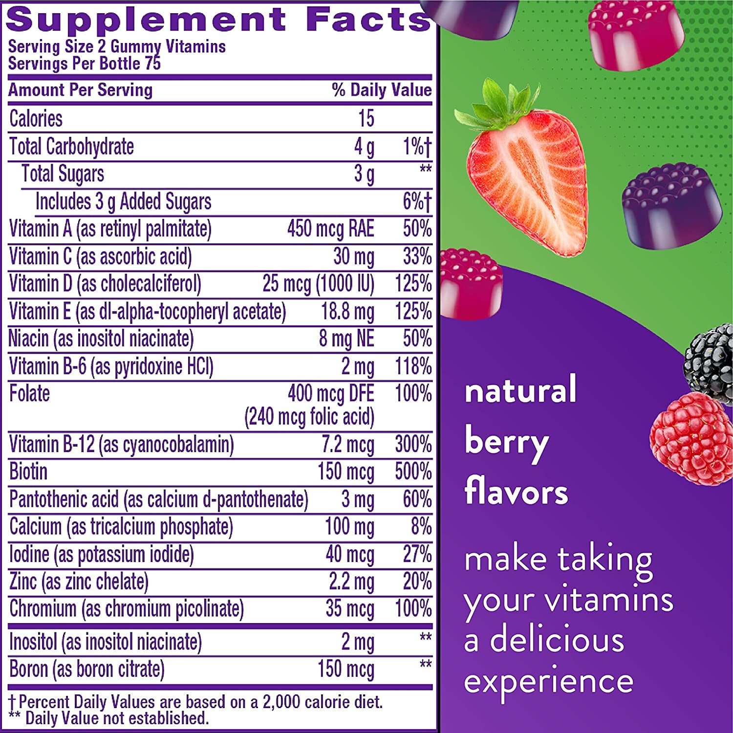 Womens Multivitamin Gummies, Berry Flavored Daily Vitamins for Women with Vitamins A, C, D, E, B-6 and B-12, America’S Number 1 Gummy Vitamin Brand, 75 Days Supply, 150 Count