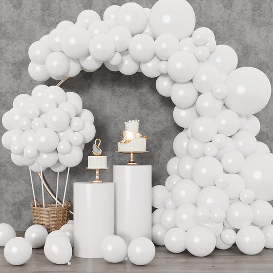 129Pcs White Balloons Different Sizes 18 12 10 5 Inch for Garland Arch,Premium Party Latex Balloons for Birthday Party Graduation Wedding Anniversary Baby Shower Party Decoration