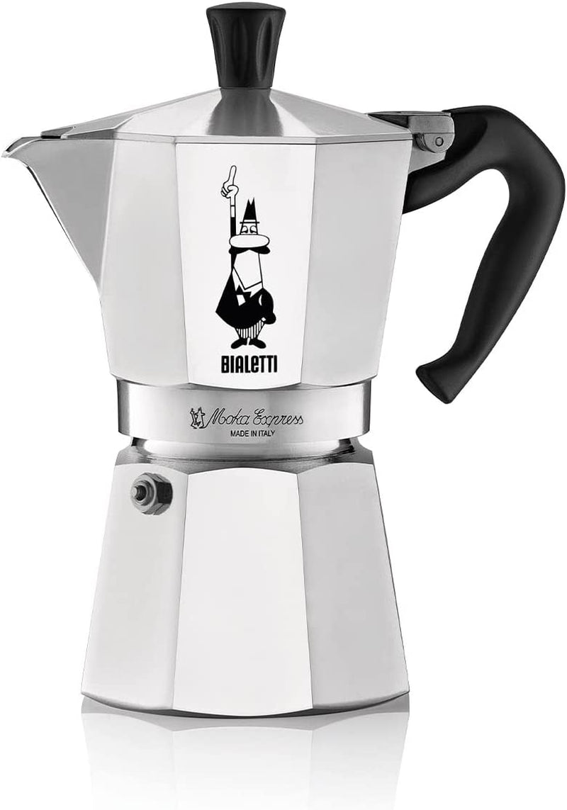 - Moka Espress: Iconic Stovetop Espresso Maker, Makes Real Italian Coffee, Moka Pot 6 Cups (6 Oz), Aluminium, Silver