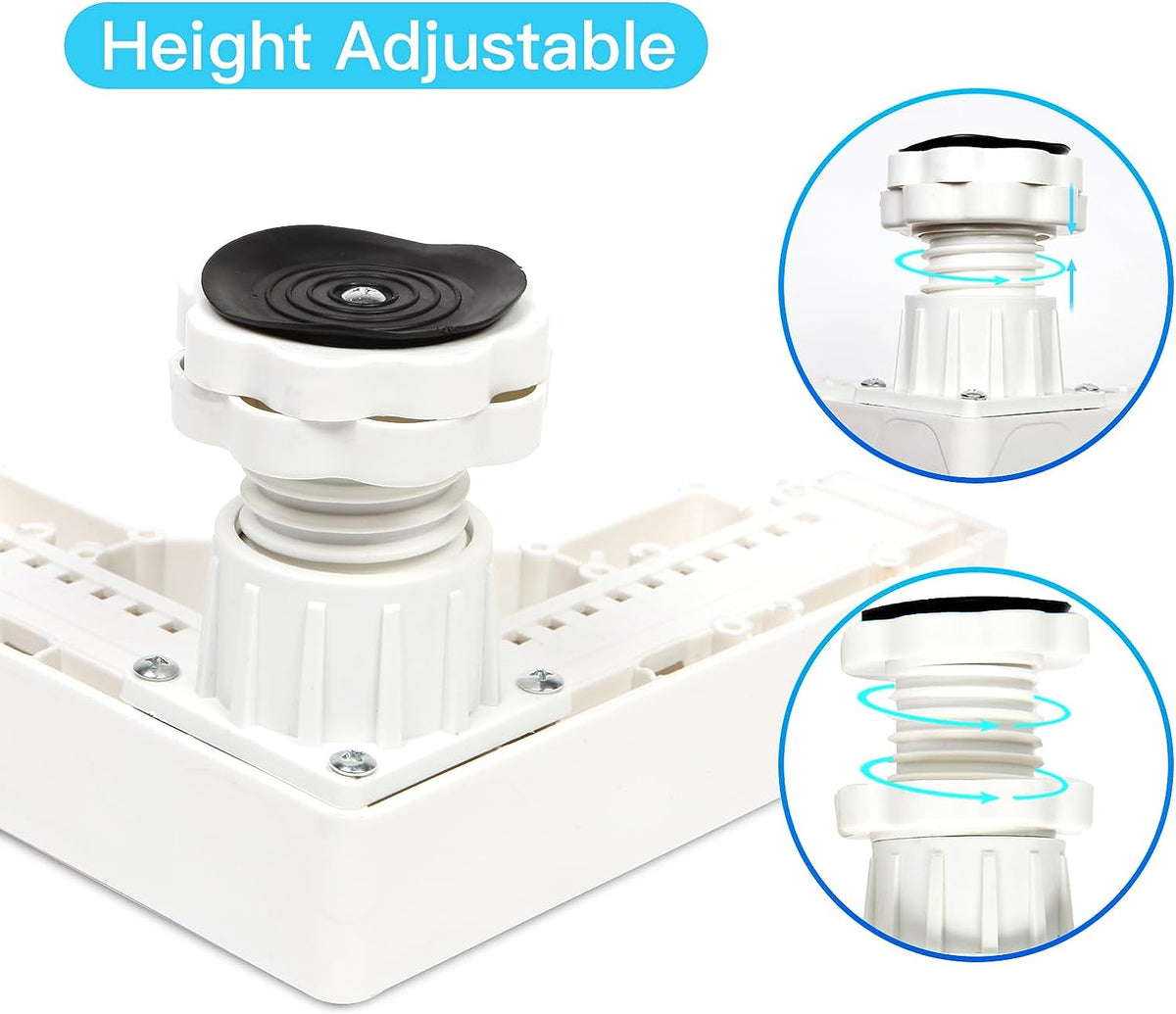 Mini Fridge Stand Adjustable Refrigerator Stand with 4 Strong Feet Universal Appliance Stand Base Heavy Duty Washer and Dryer Stand Laundry Pedestal Multi-Functional Base (White)