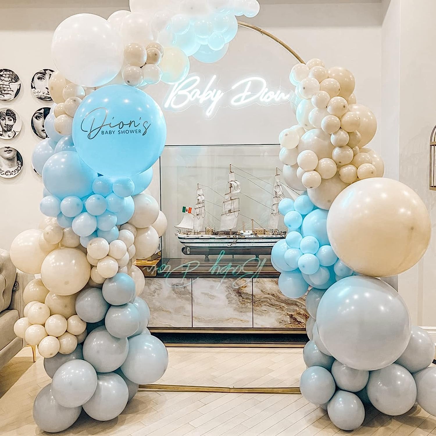 129Pcs Sand White Balloons Different Sizes 18 12 10 5 Inches for Garland Arch, Premium White Latex Balloons for Birthday Party Graduation Wedding Anniversary Baby Shower Party Decoration