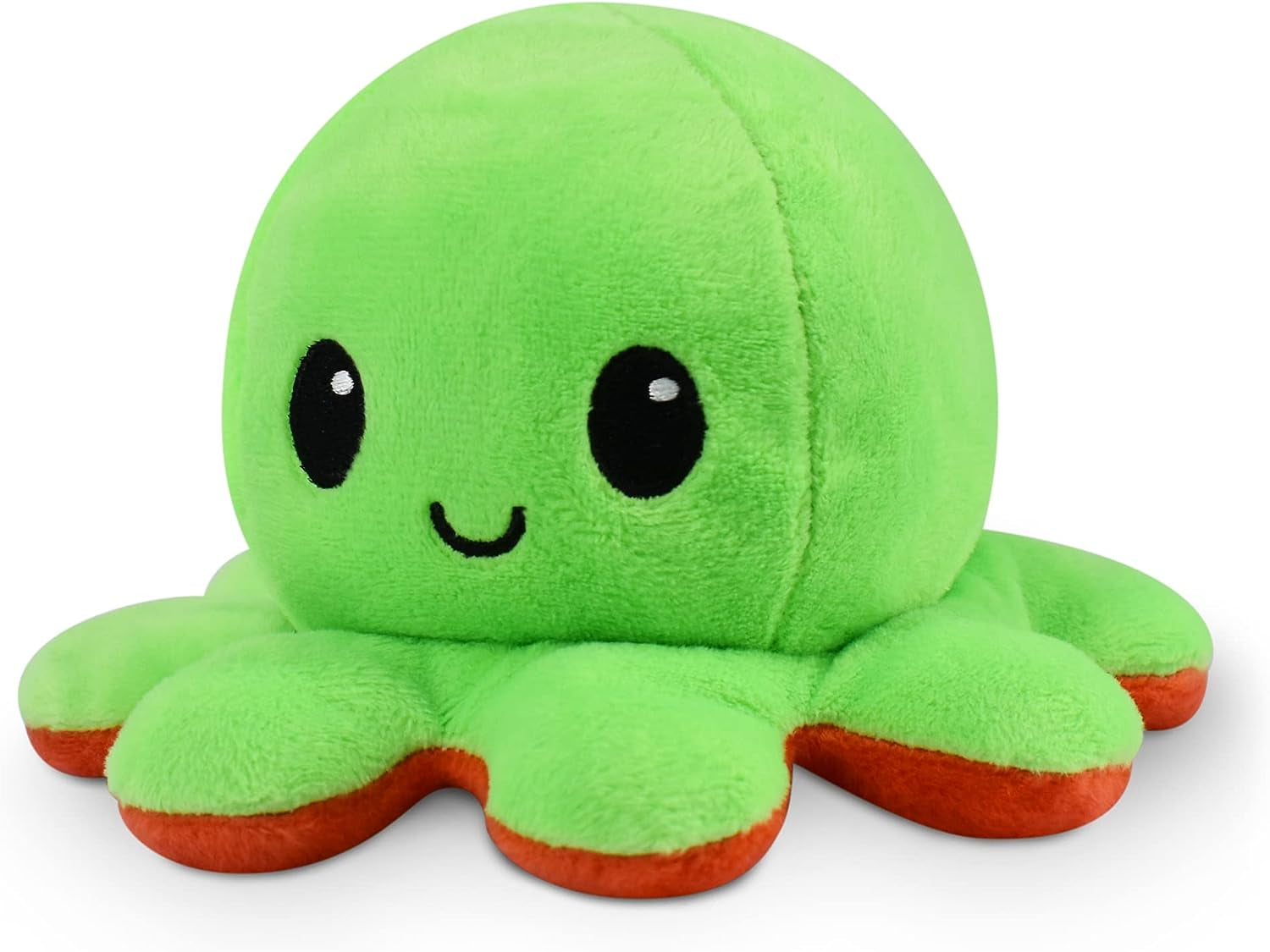 - the Original Reversible Octopus Plushie - Red + Green - Cute Sensory Fidget Stuffed Animals That Show Your Mood 4X4X3