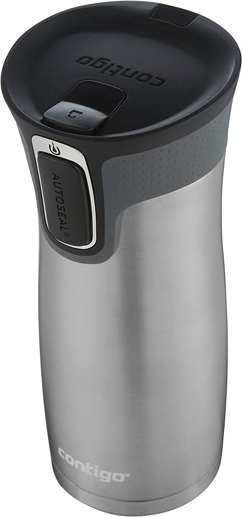 West Loop Stainless Steel Vacuum-Insulated Travel Mug with Spill-Proof Lid, Keeps Drinks Hot up to 5 Hours and Cold up to 12 Hours, 16Oz 2-Pack, Grapevine & Steel