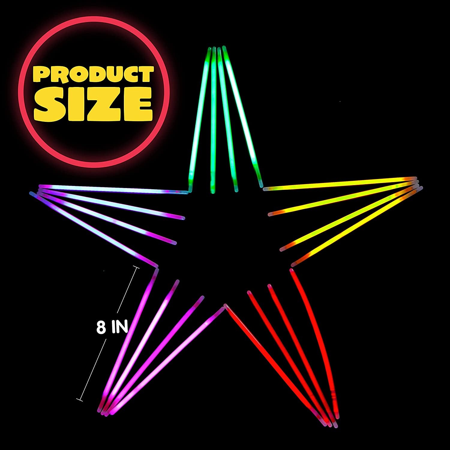 200 Pcs Glow Sticks Bulk 8" Glowsticks, Glow Stick Bracelets Necklaces, Glow in the Dark Neon Party Supplies, Easter, Christmas, Halloween Party Supplies Pack, Football Party Supplies