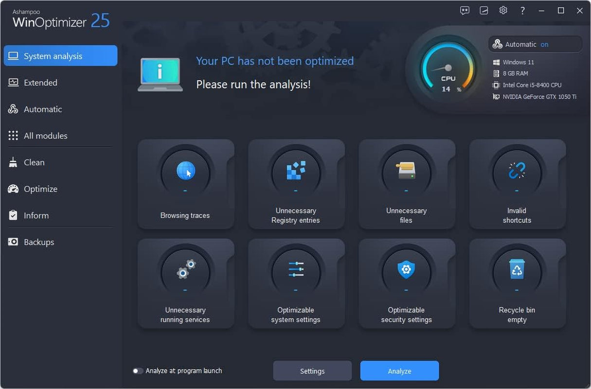 Winoptimizer 25 – Increase the Performance, Stability and Privacy of Your PC – License for 3 Computers – Compatible with Windows 11, 10, 8.1, 8, 7