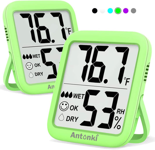 Room Thermometer for Home, 2 Pack Digital Temperature and Humidity Monitors, Indoor Hygrometer Sensor, Humidity Gauge, Humidity Meter for Baby Room, Terrarium, Incubator, Greenhouse