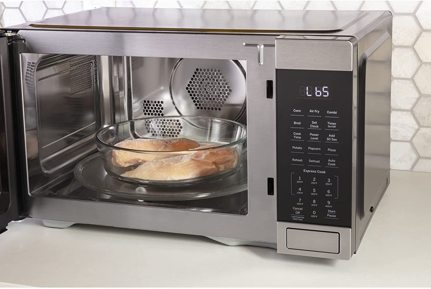 3-In-1 Countertop Microwave Oven | Complete with Air Fryer, Broiler & Convection Mode | 1.0 Cubic Feet Capacity, 1,050 Watts | Kitchen Essentials for the Countertop or Dorm Room | Stainless Steel
