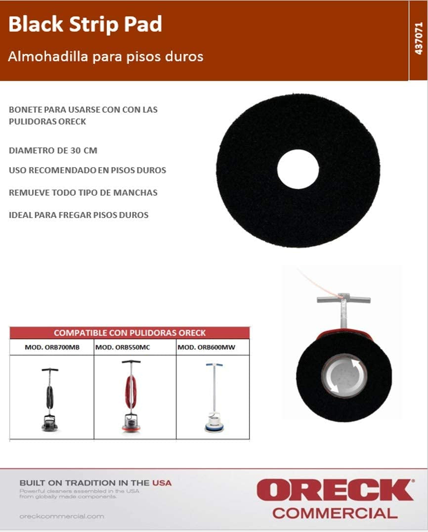 - 437.071 437071 Strip Orbiter Pad, 12" Diameter, Black, for ORB550MC Orbiter Floor Machine