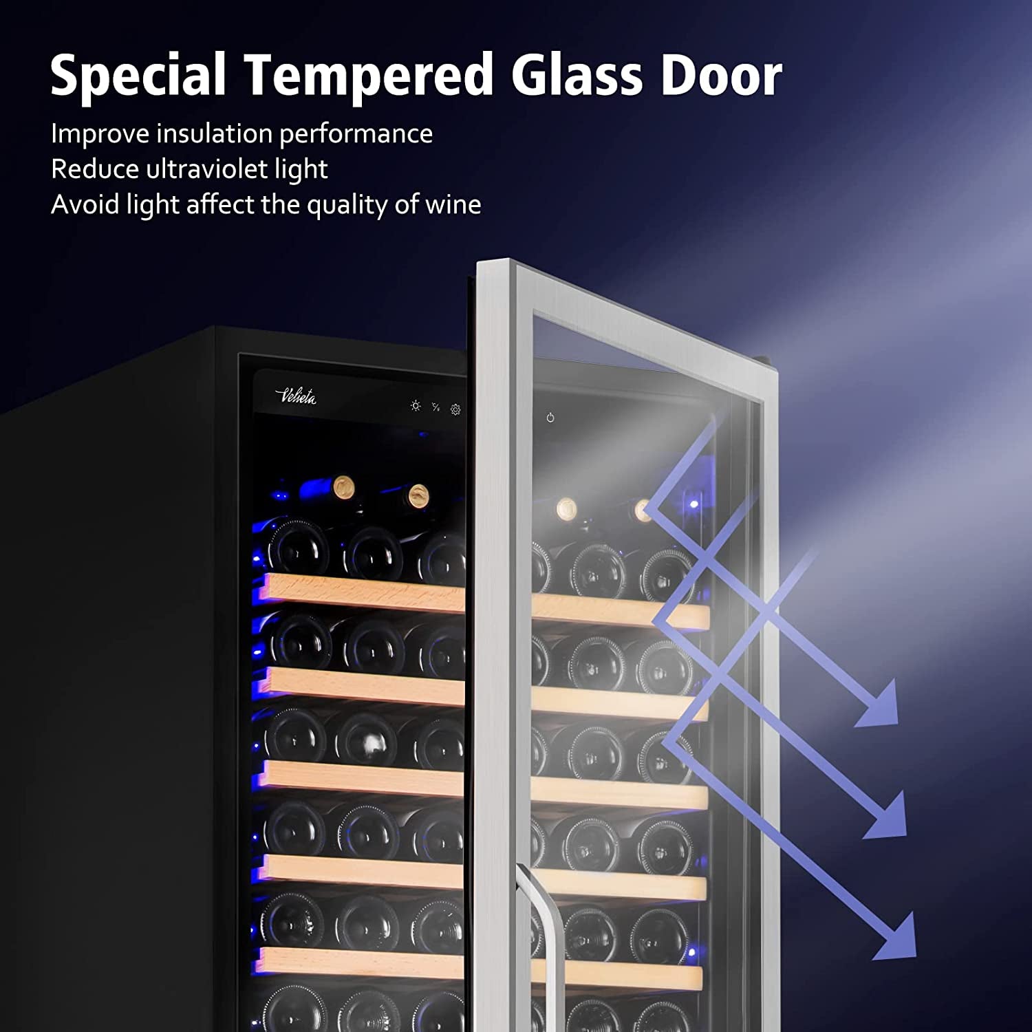 Wine Cooler Refrigerator,  179 Bottles Professional Wine Cellars with Powerful Compressor,Quiet Operation and Elegant Design for the Wine Enthusiast, Silver, 23.5Inches×27.2Inchesx62.9Inches