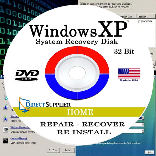 - Compatible with WIN XP - 32 Bit DVD, Supports HOME Edition. Recover, Repair, Restore or Re-Install to Factory Fresh!