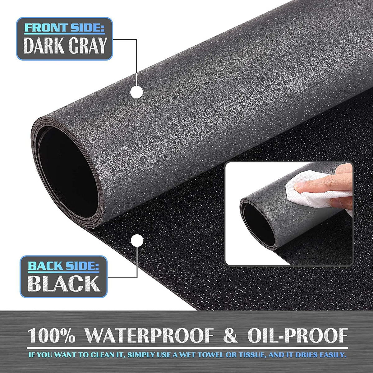 Desk Mat, Mouse Pad, Desk Pad, Waterproof Desk Mat for Desktop, Leather Desk Pad for Keyboard and Mouse, Desk Pad Protector for Office and Home (Dark Gray, 23.6" X 13.8")