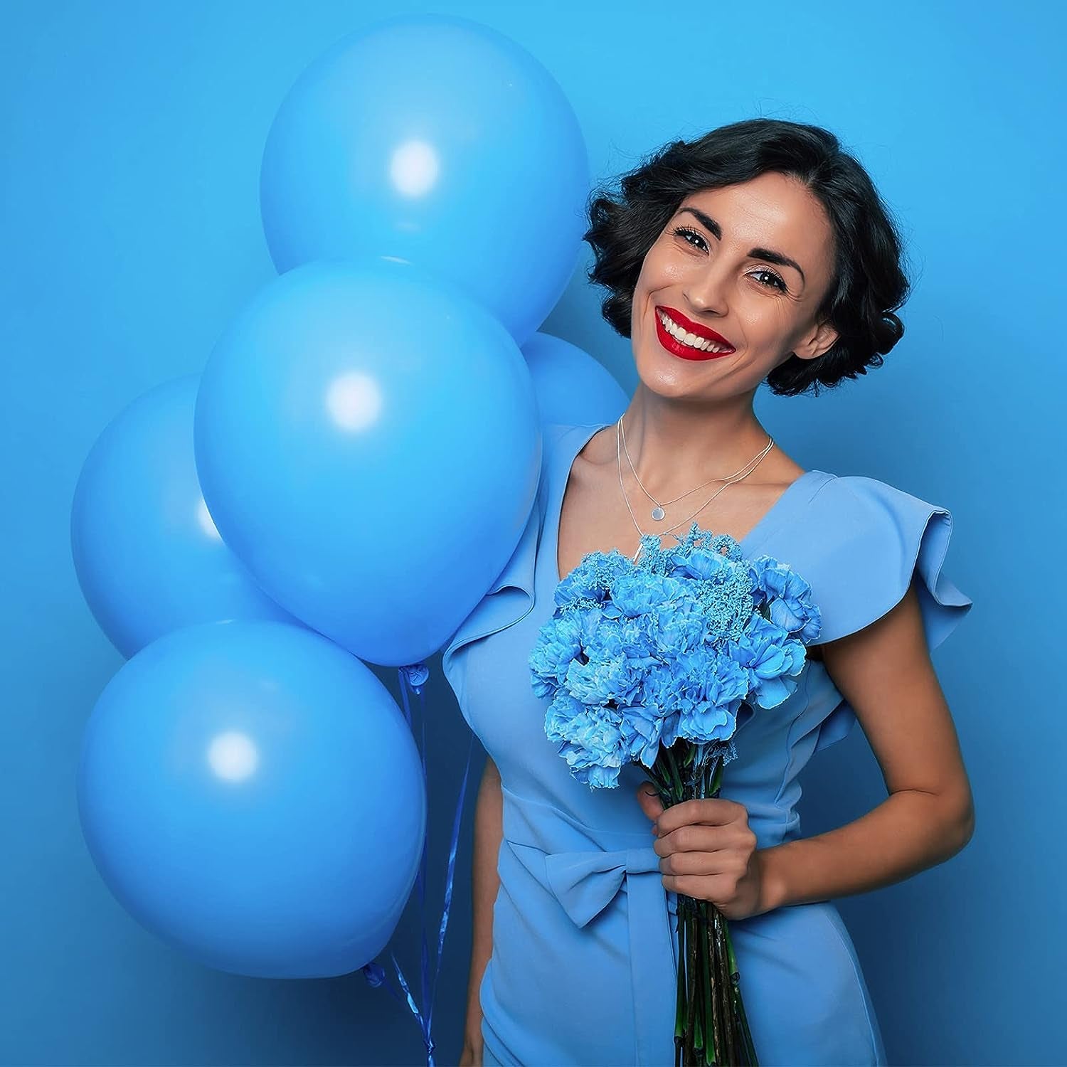 129Pcs Light Blue Balloons Different Sizes 18 12 10 5 Inch for Garland Arch, Blue Balloons for Birthday Gender Reveal Baby Shower Sky Blue Balloons Party Decoration